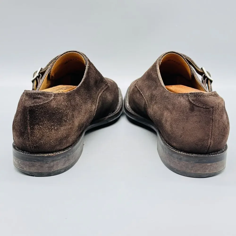 Suitsupply Shoes Mens 7 Brown Suede Double Monk Strap Cap Toe Dress Casual